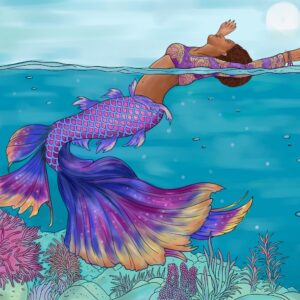 Black Mermaid Art Print ND Jones Kuumba Publishing
