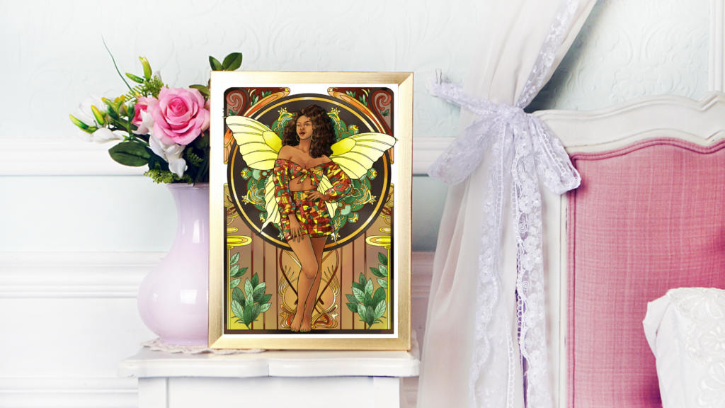 Black Woman Fairy Art Print ND Jones